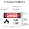 Signmission Gas Line Danger Sign, Vinyl Decal, 7in W x 5in L, 2PK OS-2PACK-DS-D-57-L-1272 - alternate 5